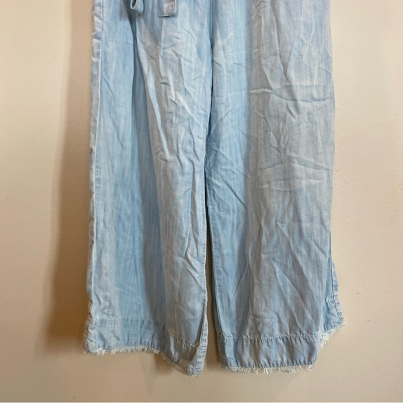 Anthropologie Cloth & Stone Fringe Hem Strapless Wide Leg Jumpsuit medium - Picture 3 of 7